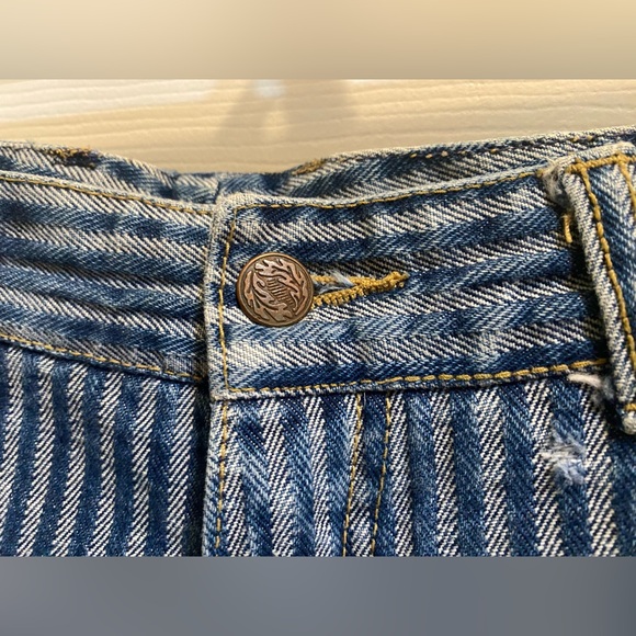 RARE 1980’s Gasoline Jeans | Paris, France Striped Denim | High Waist Sz. 11 Jrs - Picture 3 of 12